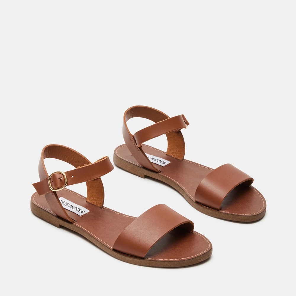 Steve Madden Donddi Brown Leather Sandal Sz 9
